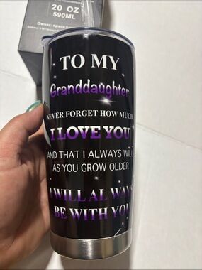 Butterfly Granddaughter 20 oz stainless Tumbler - Blue & Purple